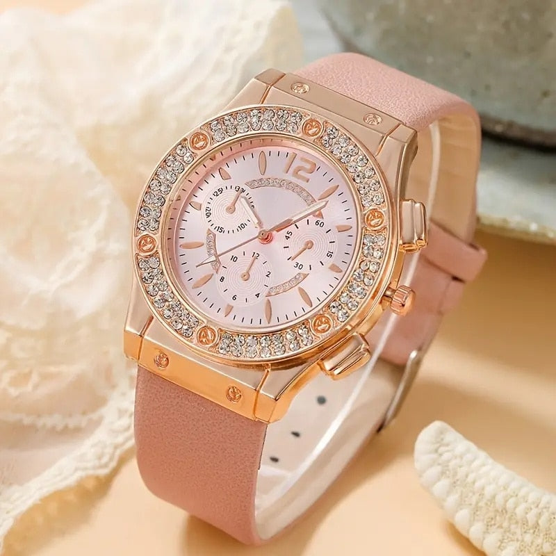 Conjunto Relógio Feminino + Pulseira Brinde