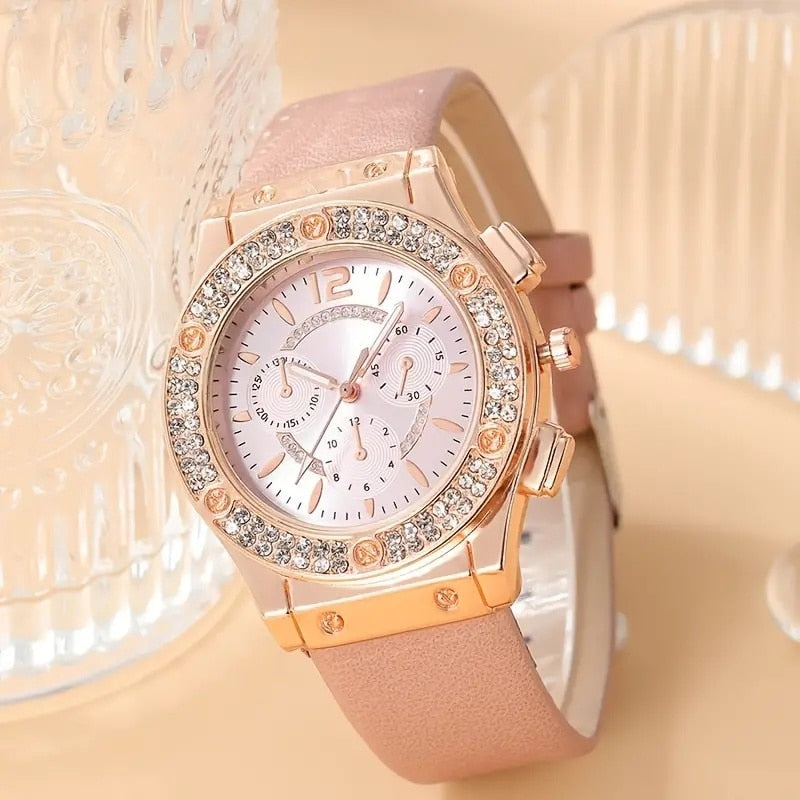 Conjunto Relógio Feminino + Pulseira Brinde